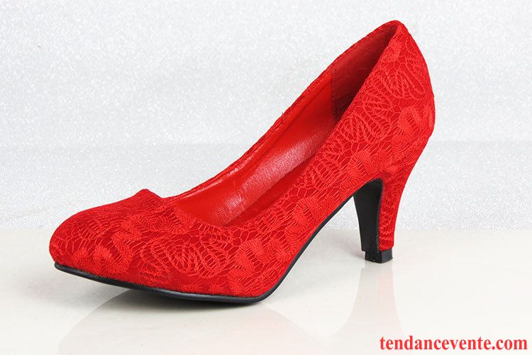 Achat De Escarpins Femme Bout Rond Talons Hauts Chaussures De Mariage Rouge Plateforme Étanche Mariée Blanc