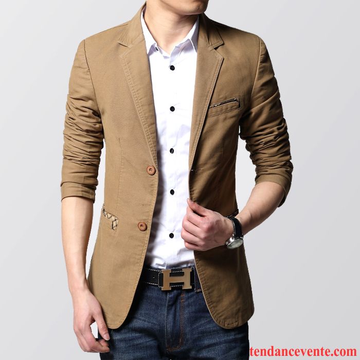 Acheter Blazer Homme Homme Tendance Taillissime Pardessus Matelassé L'automne Slim Costume Décontractée Pas Cher