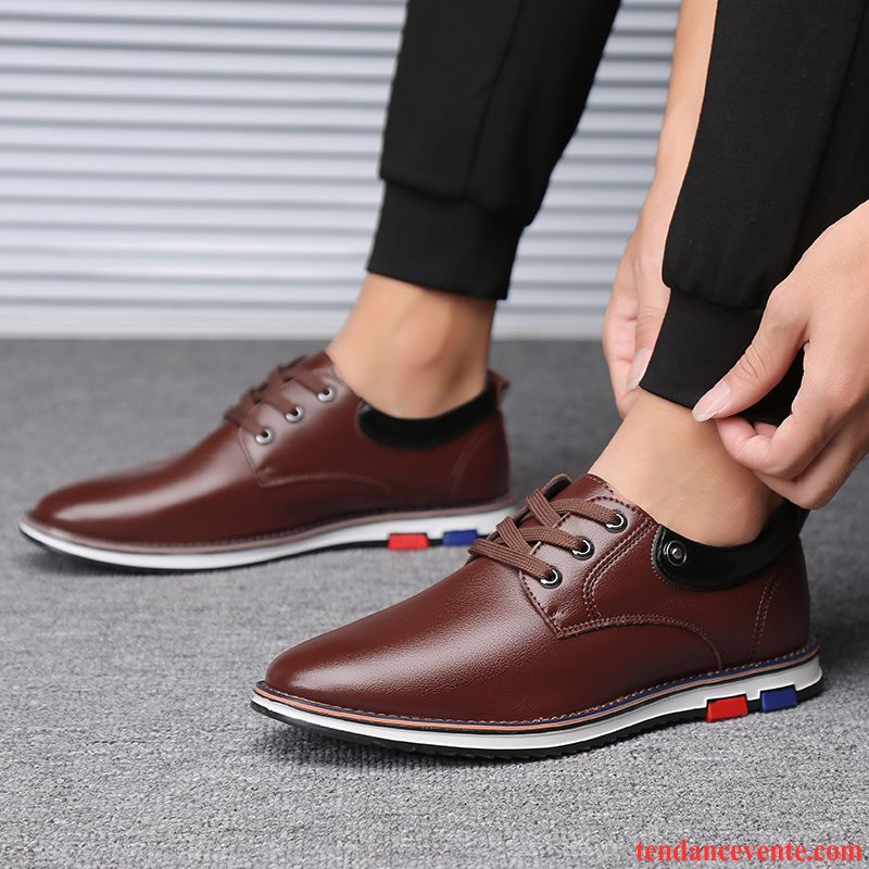 Acheter Des Derbies Homme Tendance Homme Plus De Velours Jeunesse Décontractée Entreprise Tous Les Assortis Hiver Angleterre Chaussures En Coton Blé