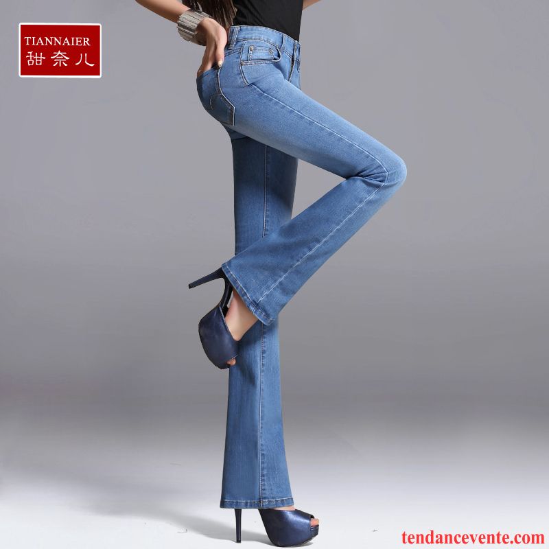 Acheter Jeans Pas Cher Plus De Velours Forme Haute Cintrée Pantalon Graisse Femme Taillissime Hiver Noir Jean Évasé Légèrement Pas Cher