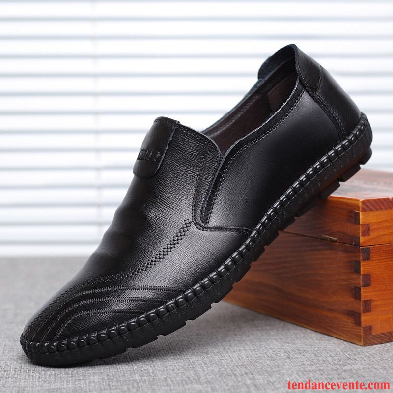 Acheter Mocassin Homme Décontractée Chaussures De Conduite Cuir Véritable Homme Paresseux Bleu Entreprise L'automne Derbies Saphir