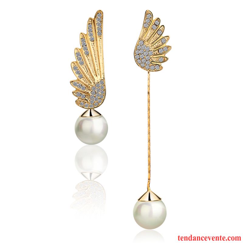 Bijoux En Argent Femme Longue Section Aile Accessoires Simple Tassel Or