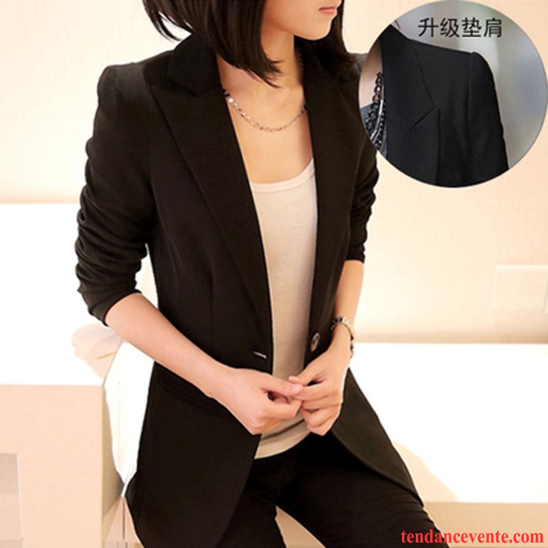 Blazer Blazer Blanche Dame Taillissime Blazer Printemps Tendance L'automne Tous Les Assortis Longue Slim Professionnel Pardessus