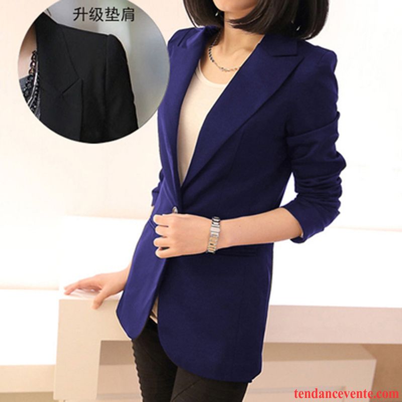 Blazer Blazer Blanche Dame Taillissime Blazer Printemps Tendance L'automne Tous Les Assortis Longue Slim Professionnel Pardessus