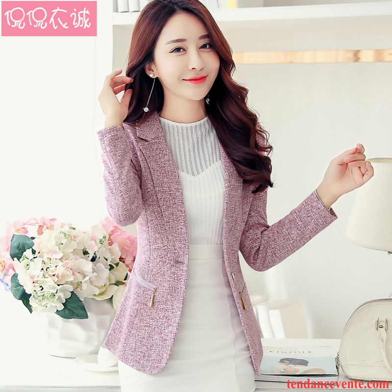 Blazer Blazer Femme Slim Une Veste Courte Mince Femme Taillissime L'automne Blazer Pardessus