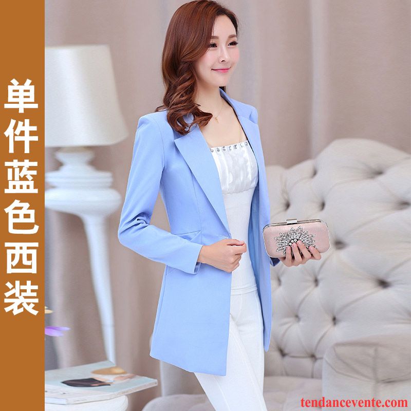 Blazer Colorée Femme Été Court L'automne Femme Blazer Pardessus Longues Slim Professionnel Tempérament Hiver Décontractée