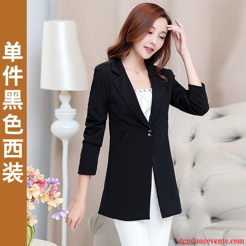 Blazer Colorée Femme Été Court L'automne Femme Blazer Pardessus Longues Slim Professionnel Tempérament Hiver Décontractée