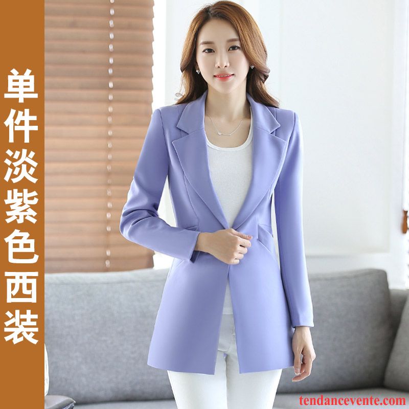 Blazer Colorée Femme Été Court L'automne Femme Blazer Pardessus Longues Slim Professionnel Tempérament Hiver Décontractée