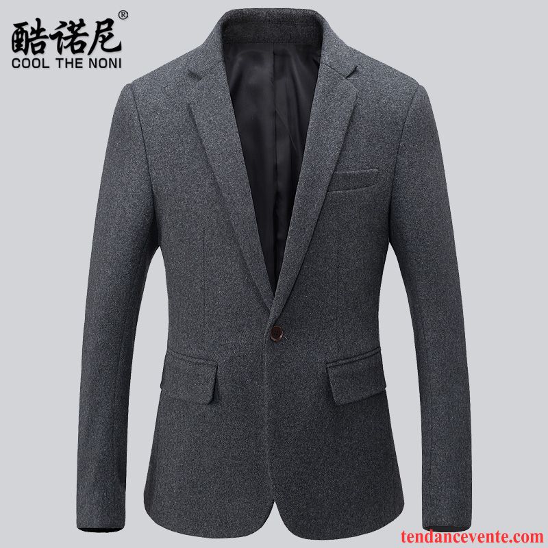 Blazer Costume Avec Jean L'automne Pardessus La Laine Cool Hiver De Travail Décontractée Slim Homme Tendance Rouge Pas Cher