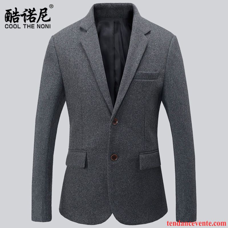 Blazer Costume Avec Jean L'automne Pardessus La Laine Cool Hiver De Travail Décontractée Slim Homme Tendance Rouge Pas Cher