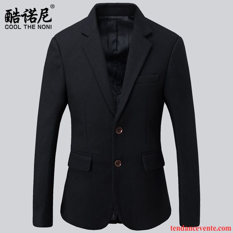 Blazer Costume Avec Jean L'automne Pardessus La Laine Cool Hiver De Travail Décontractée Slim Homme Tendance Rouge Pas Cher