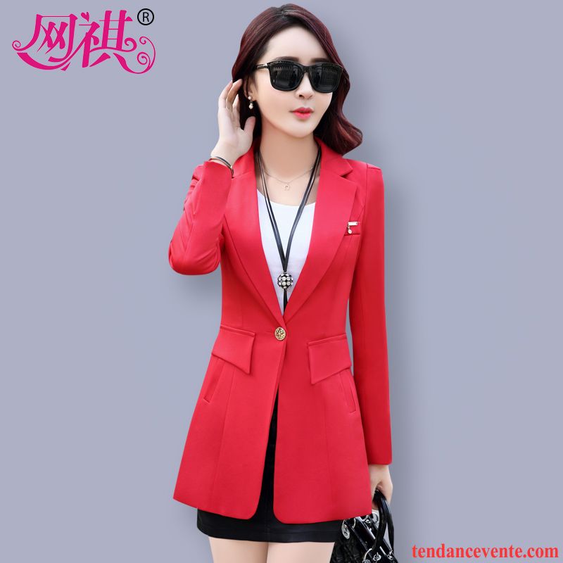 Blazer Cuir Femme Hiver Hiver Vêtements D'hiver Longue Pardessus Femme Slim Printemps Blazer Tendance Décontractée L'automne Vente