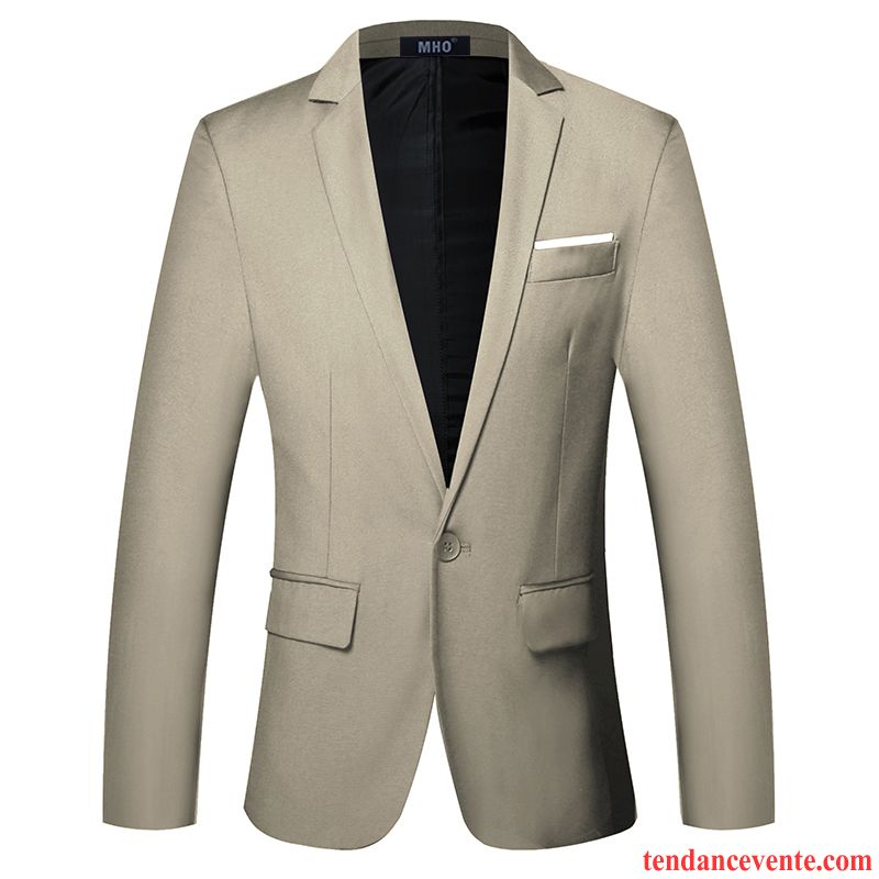 Blazer D Été Homme Étudiant Slim Jeunesse Pardessus Hiver Une Veste Tendance Décontractée Homme Bleu L'automne La Mode Costume Ambre Pas Cher