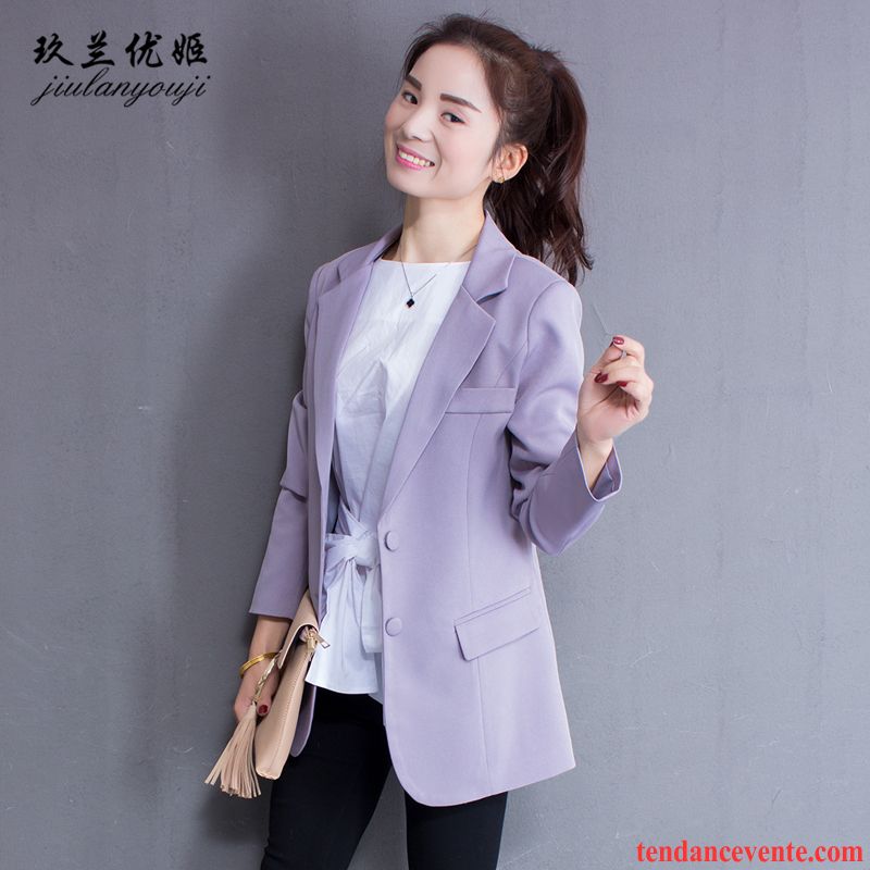 Blazer En Jean Longue Femme Tous Les Assortis Dame Slim Décontractée Tempérament Longues Court Blazer Mince Pardessus Femme L'automne Printemps Blé