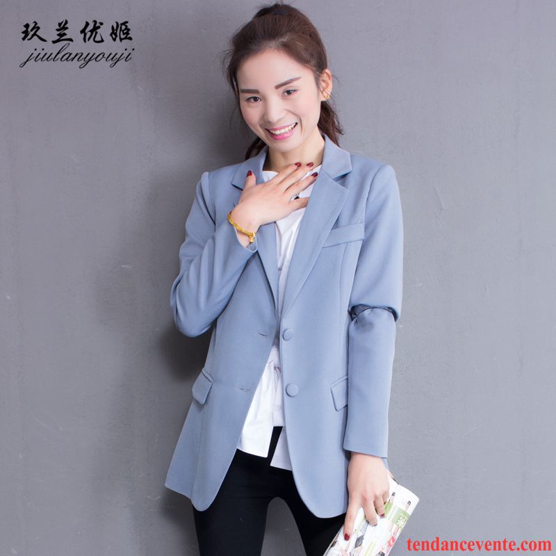 Blazer En Jean Longue Femme Tous Les Assortis Dame Slim Décontractée Tempérament Longues Court Blazer Mince Pardessus Femme L'automne Printemps Blé