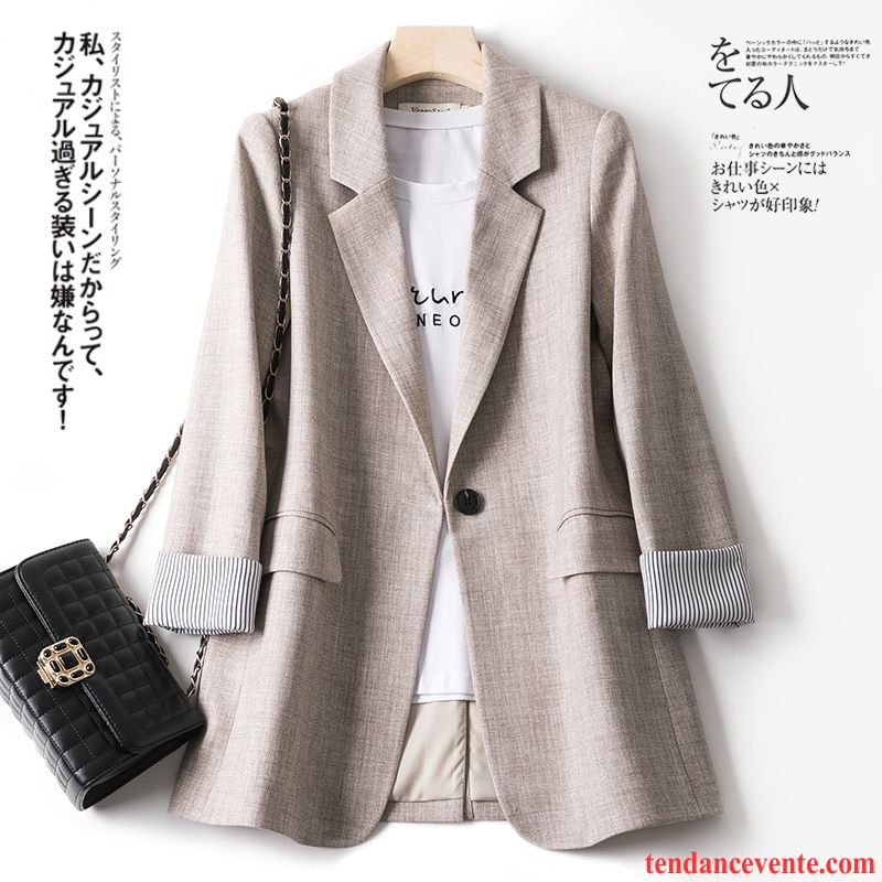 Blazer Femme Costume Printemps Baggy Légère Pardessus Une Veste Rouge Gris