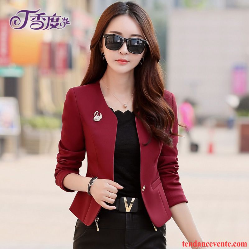 Blazer Femme D Hiver Femme Longues Court Pardessus L'automne Blazer Slim Décontractée Mode Pas Cher