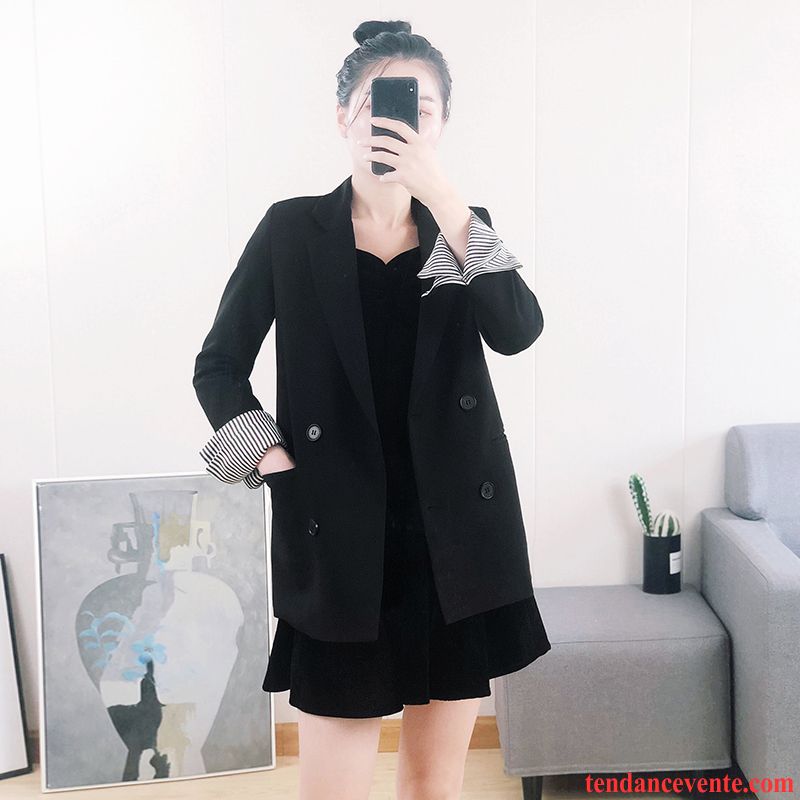 Blazer Femme Décontractée L'automne Pardessus Baggy Une Veste Costume Vert Foncé Noir Rouge