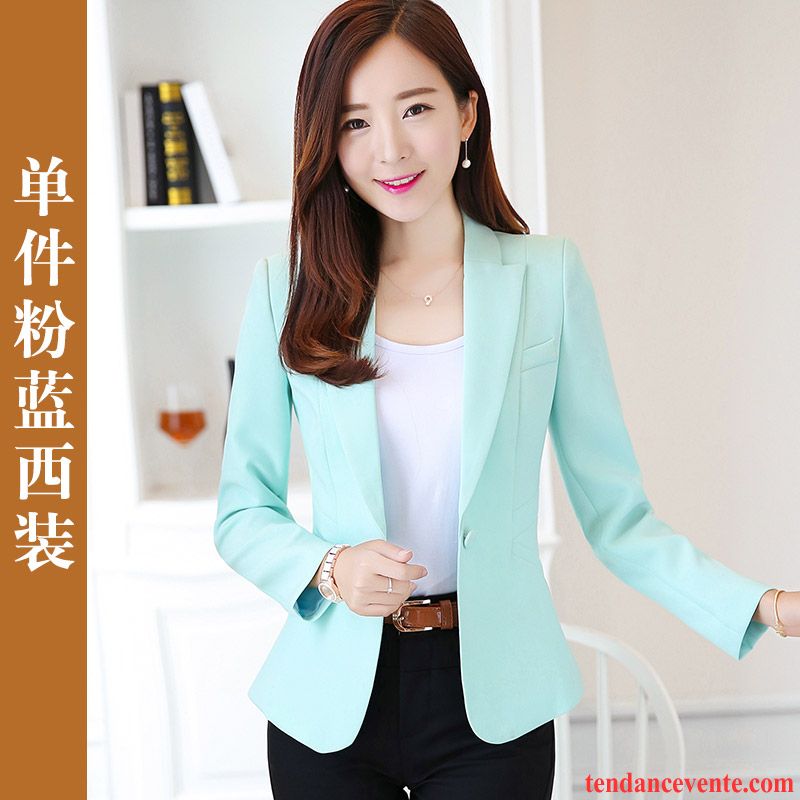 Blazer Femme Mode Slim Pardessus Blazer Professionnel Femme Court L'automne Tous Les Assortis Tempérament Une Veste