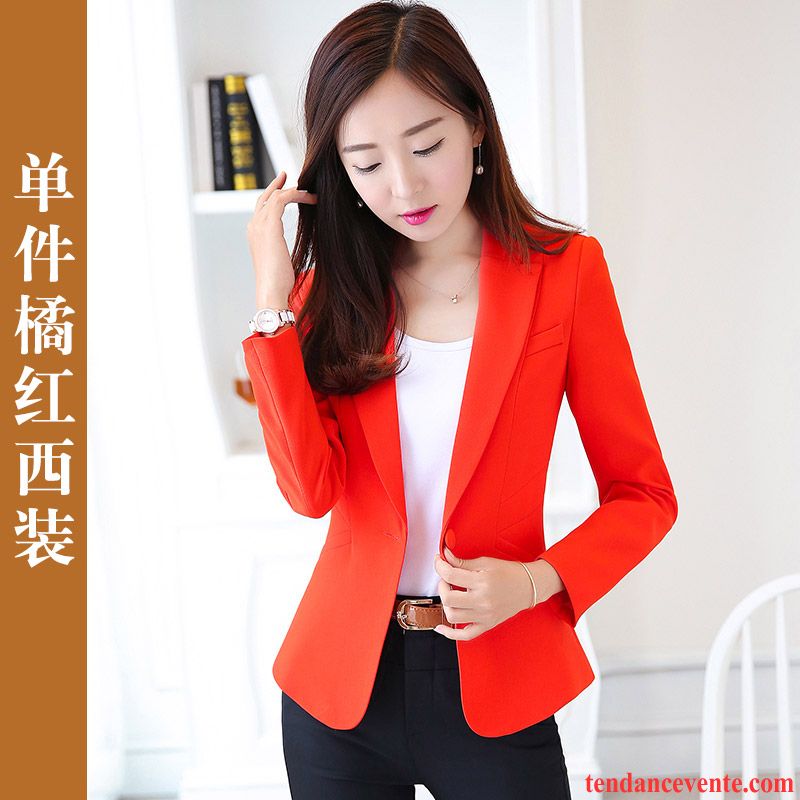 Blazer Femme Mode Slim Pardessus Blazer Professionnel Femme Court L'automne Tous Les Assortis Tempérament Une Veste