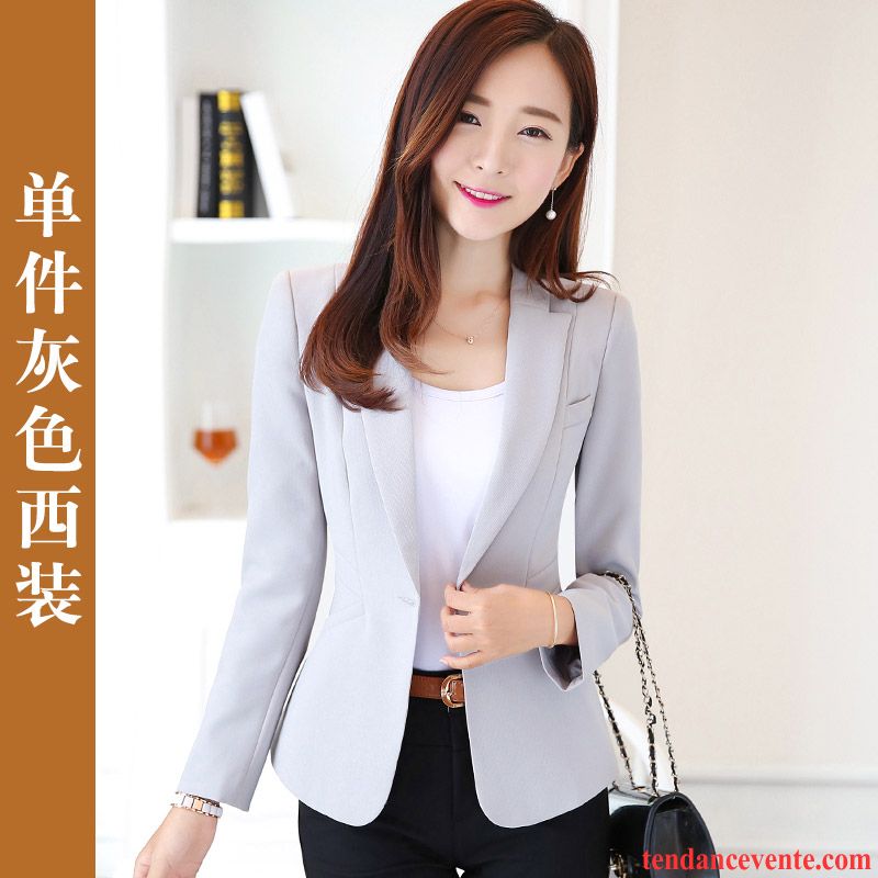 Blazer Femme Mode Slim Pardessus Blazer Professionnel Femme Court L'automne Tous Les Assortis Tempérament Une Veste