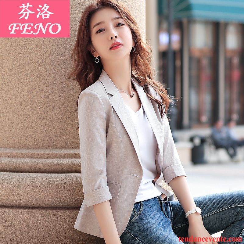 Blazer Femme Slim Pardessus Tous Les Assortis L'automne Été Printemps Rouge Rose