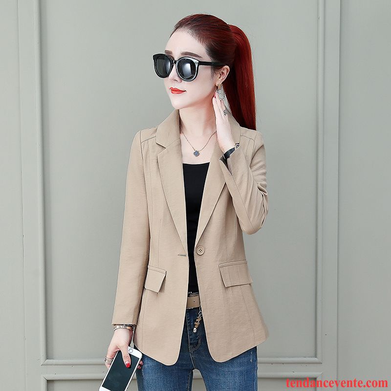 Blazer Femme Slim Une Veste Court Tendance Tous Les Assortis Dame Jaune