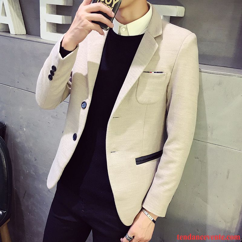 Blazer Hiver Homme Pas Cher Homme L'automne Décontractée Jeunesse Étudiant Une Veste Costume Smoking Slim Pardessus De Laine