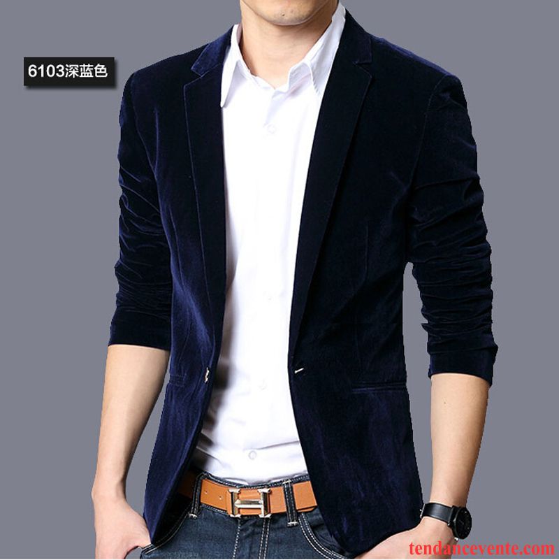 Blazer Homme Costume Décontractée Renforcé Tendance Pardessus Hiver Homme Slim Smoking