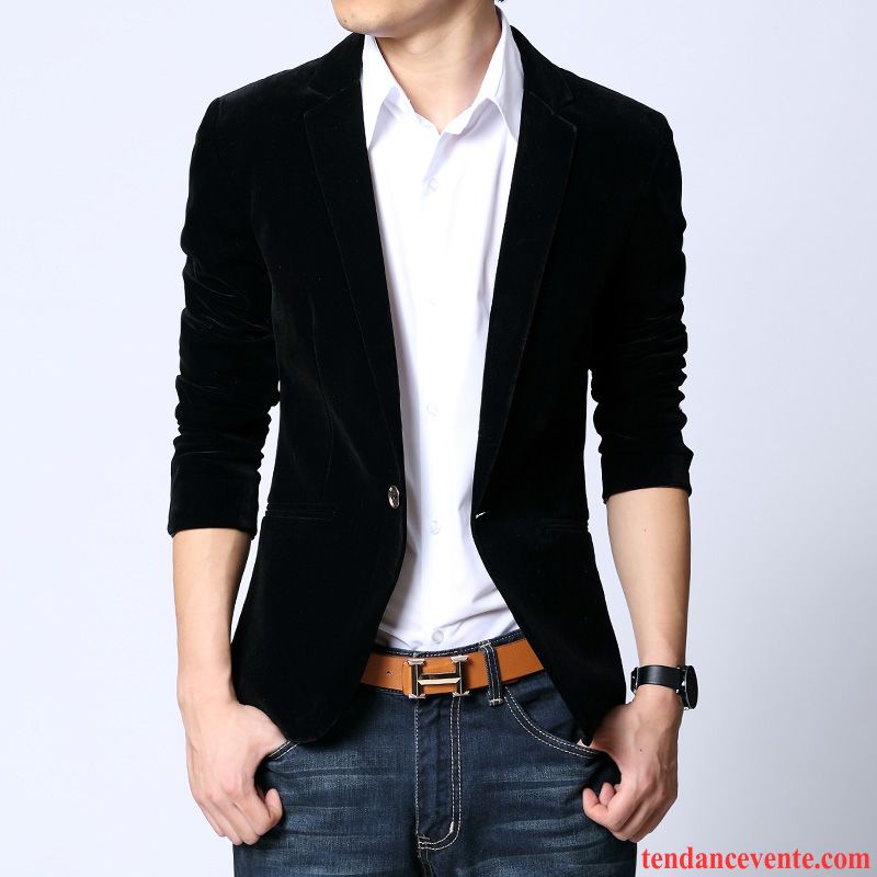 Blazer Homme Costume Décontractée Renforcé Tendance Pardessus Hiver Homme Slim Smoking