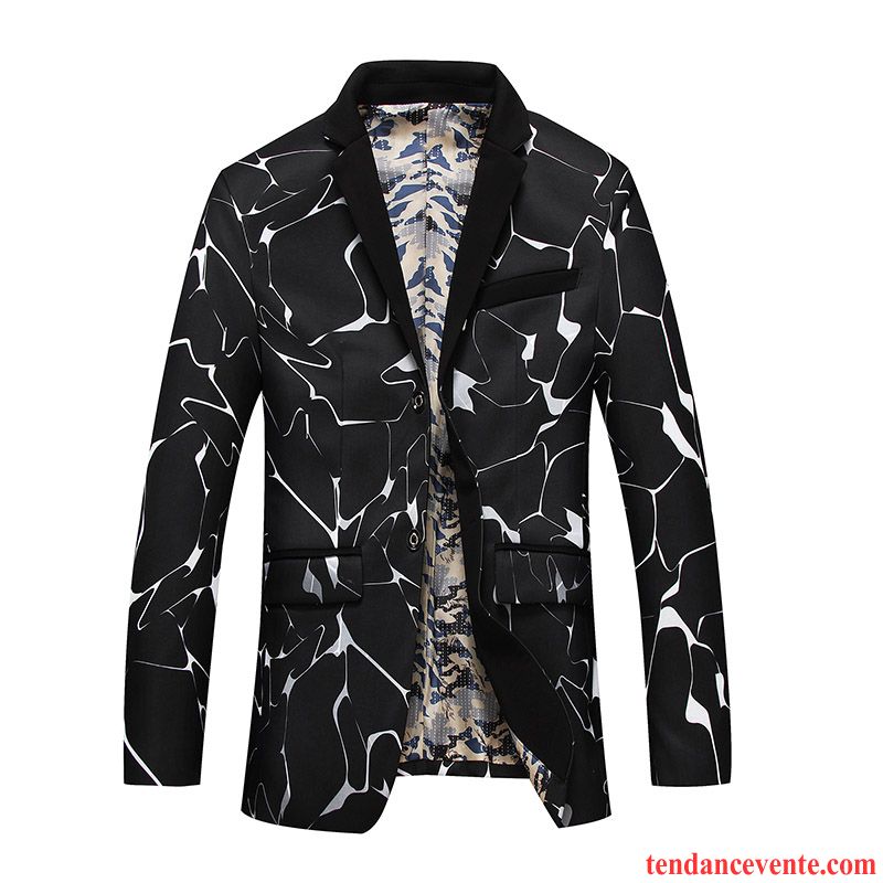 Blazer Homme Décontractée Costume Tendance Mode Pardessus Graisse Noir