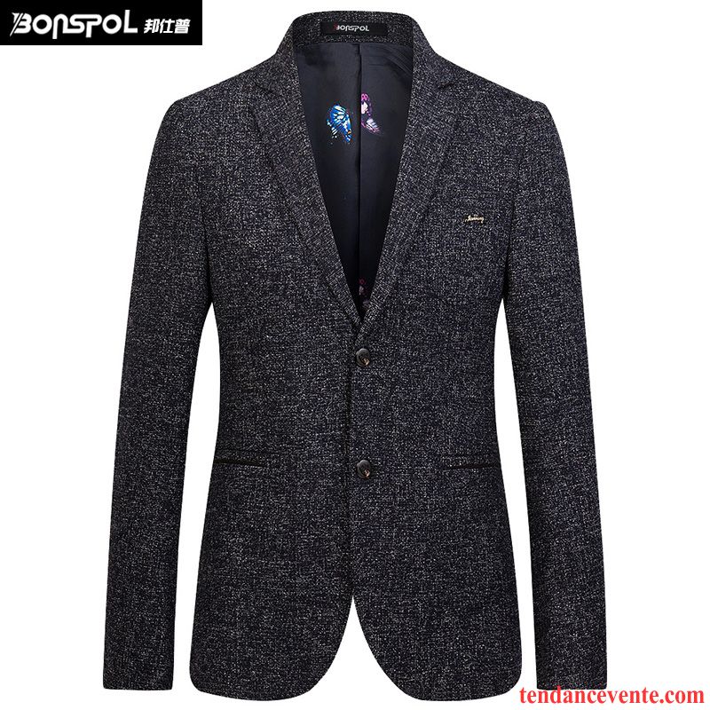 Blazer Homme Hiver Homme L'automne Pardessus Jeunesse Slim De Laine Costume Décontractée Tendance De Travail Pas Cher