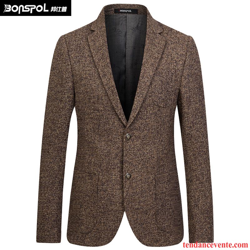 Blazer Homme Hiver Homme L'automne Pardessus Jeunesse Slim De Laine Costume Décontractée Tendance De Travail Pas Cher