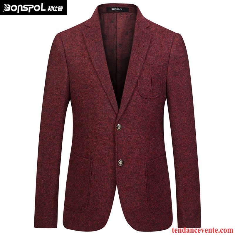 Blazer Homme Hiver Homme L'automne Pardessus Jeunesse Slim De Laine Costume Décontractée Tendance De Travail Pas Cher