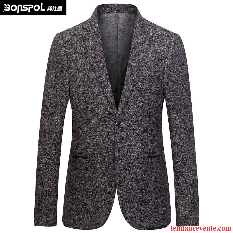 Blazer Homme Hiver Homme L'automne Pardessus Jeunesse Slim De Laine Costume Décontractée Tendance De Travail Pas Cher