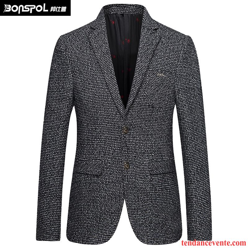 Blazer Homme Hiver Homme L'automne Pardessus Jeunesse Slim De Laine Costume Décontractée Tendance De Travail Pas Cher