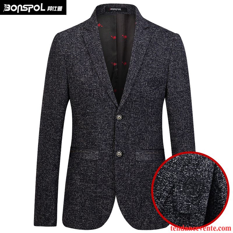 Blazer Homme Hiver Homme L'automne Pardessus Jeunesse Slim De Laine Costume Décontractée Tendance De Travail Pas Cher