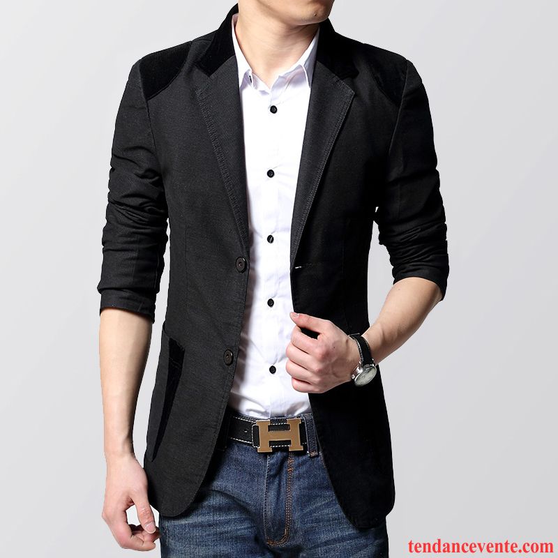 Blazer Homme Hiver Taillissime Jeunesse Printemps Homme Une Veste Pardessus Tendance L'automne Slim Décontractée Bronzer Soldes