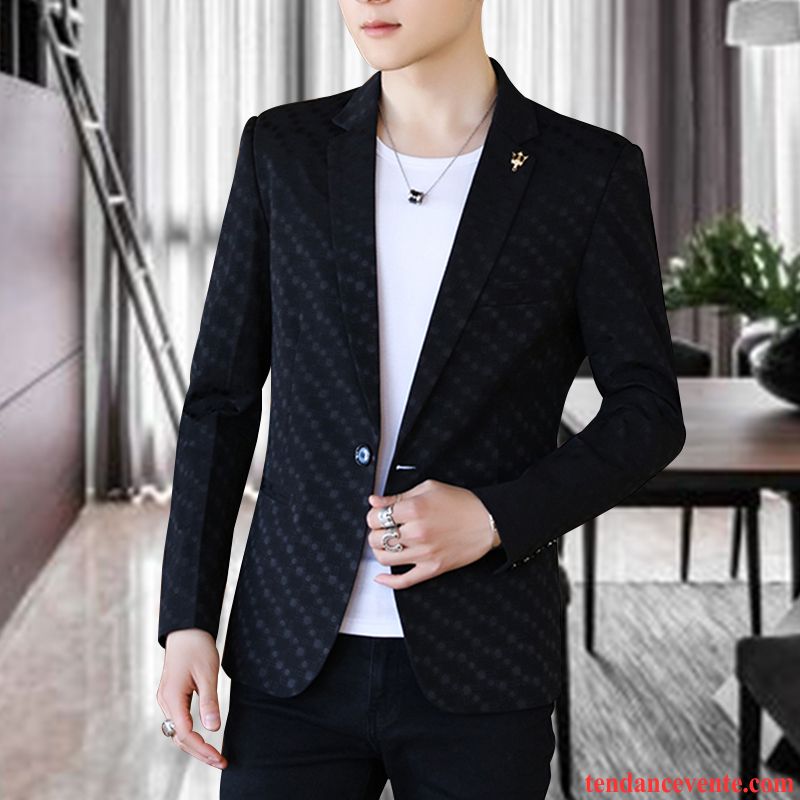 Blazer Homme Pardessus Tendance Slim Printemps Légère Jeunesse Bleu