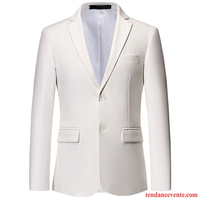 Blazer Homme Professionnel Costume Pardessus De Travail Décontractée L'automne Blanc