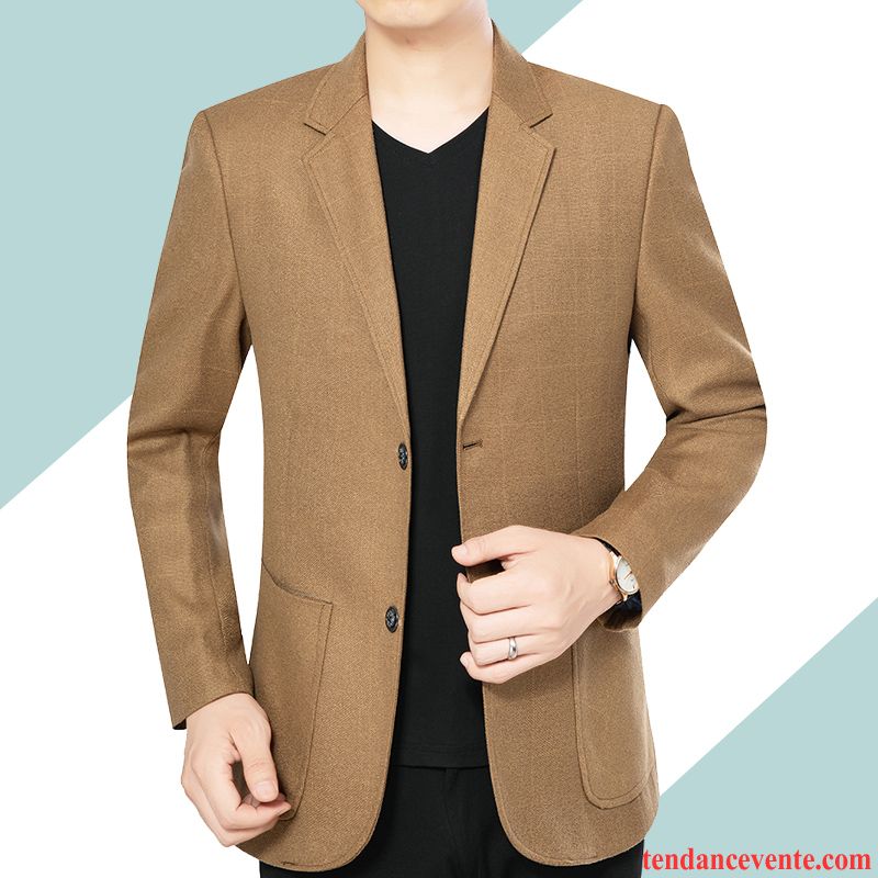 Blazer Homme Tendance Pardessus Costume Légère Printemps Décontractée Bordeaux