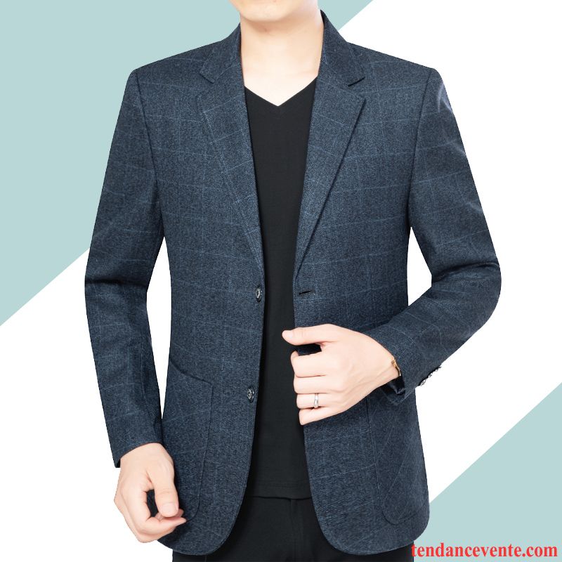 Blazer Homme Tendance Pardessus Costume Légère Printemps Décontractée Bordeaux