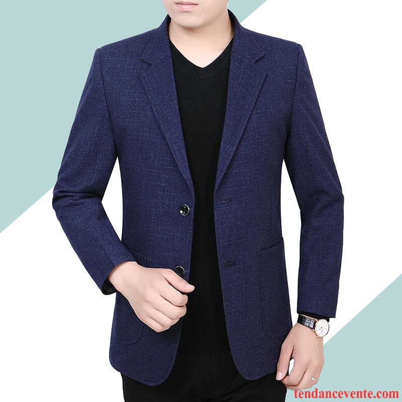 Blazer Homme Tendance Pardessus Costume Légère Printemps Décontractée Bordeaux