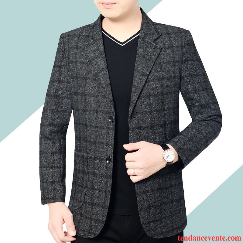 Blazer Homme Tendance Pardessus Costume Légère Printemps Décontractée Bordeaux