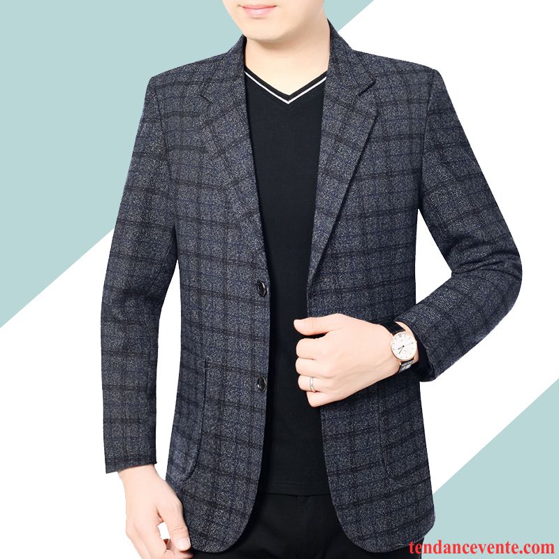 Blazer Homme Tendance Pardessus Costume Légère Printemps Décontractée Bordeaux