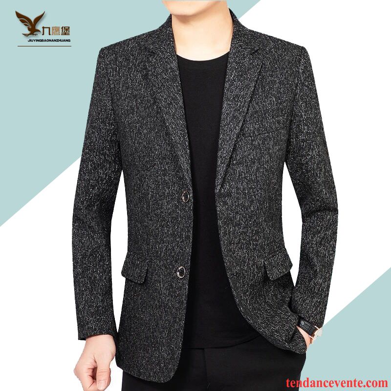 Blazer Homme Tendance Pardessus Costume Légère Printemps Décontractée Bordeaux