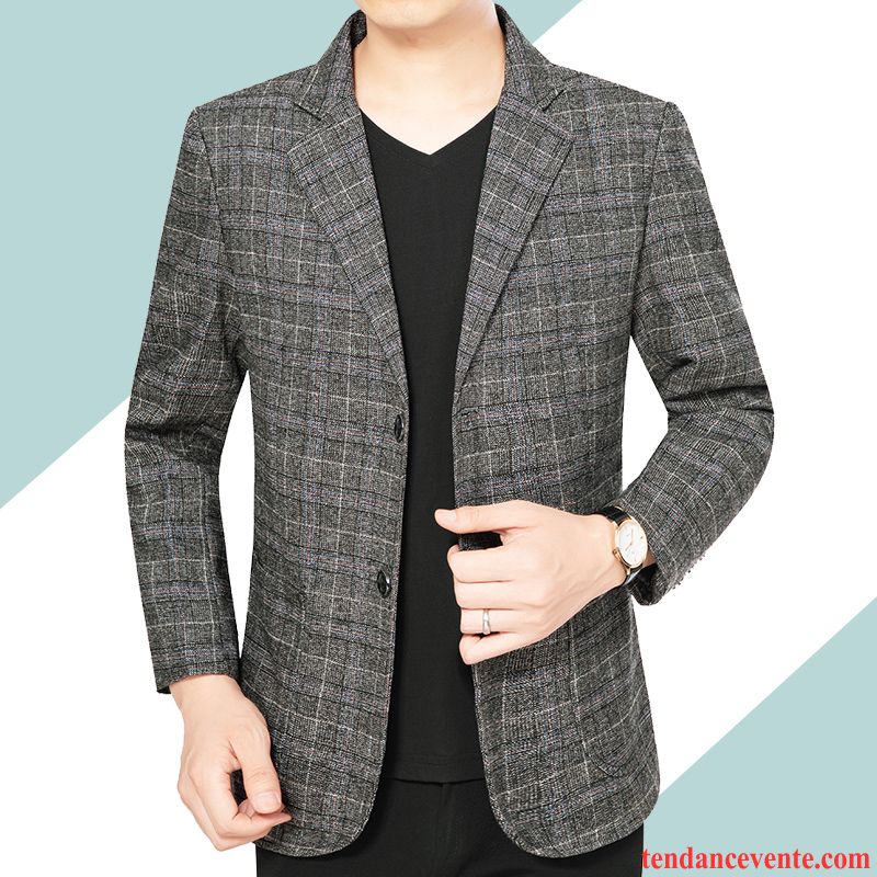 Blazer Homme Tendance Pardessus Costume Légère Printemps Décontractée Bordeaux