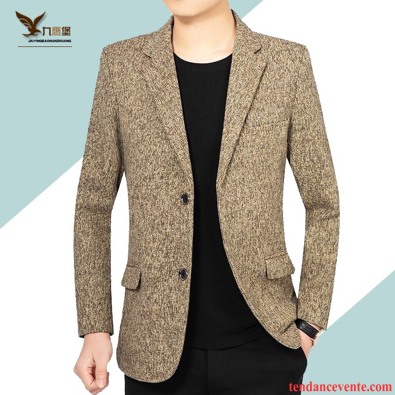 Blazer Homme Tendance Pardessus Costume Légère Printemps Décontractée Bordeaux