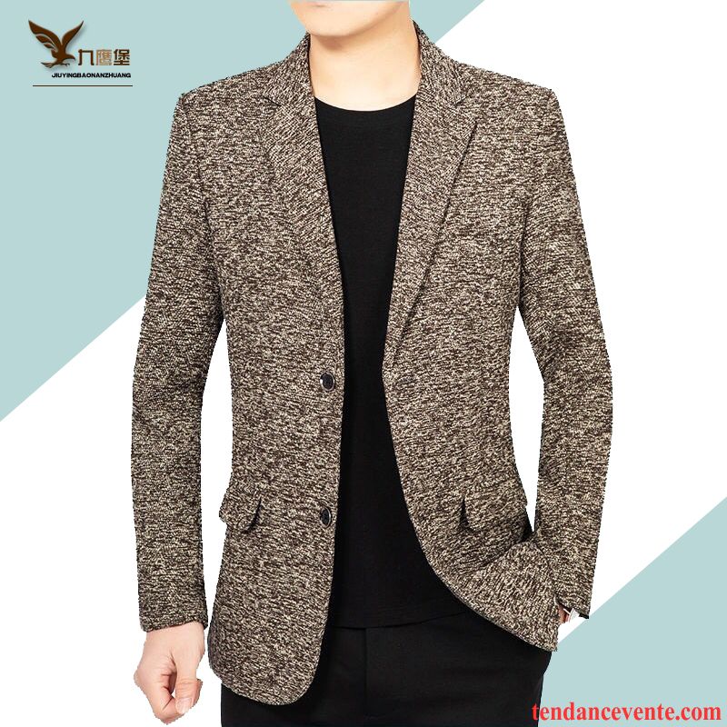 Blazer Homme Tendance Pardessus Costume Légère Printemps Décontractée Bordeaux