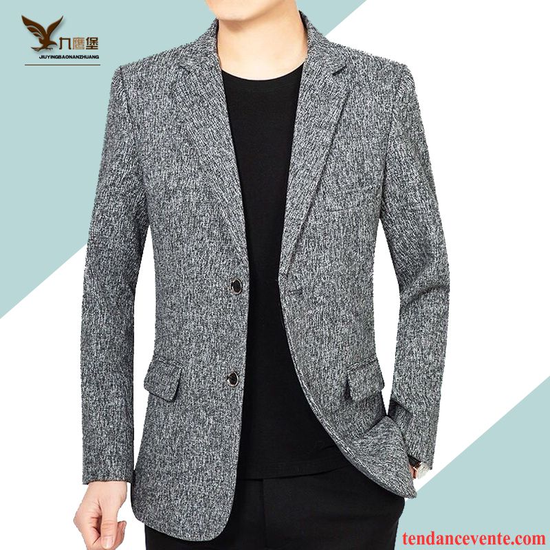 Blazer Homme Tendance Pardessus Costume Légère Printemps Décontractée Bordeaux